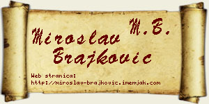 Miroslav Brajković vizit kartica